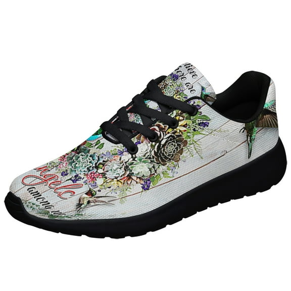 Hummingbirds I Believe There Are Angels Among Us Shoes Sneakers Black Size 3.5