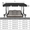 thumbnail image 5 of Toldo para silla con asiento oscilante para exteriores, parasol, techo, resistente al viento, juego de toldo de repuesto para hamaca antijardín, verde, 142x120x18cm/56x47x7'', 5 of 5