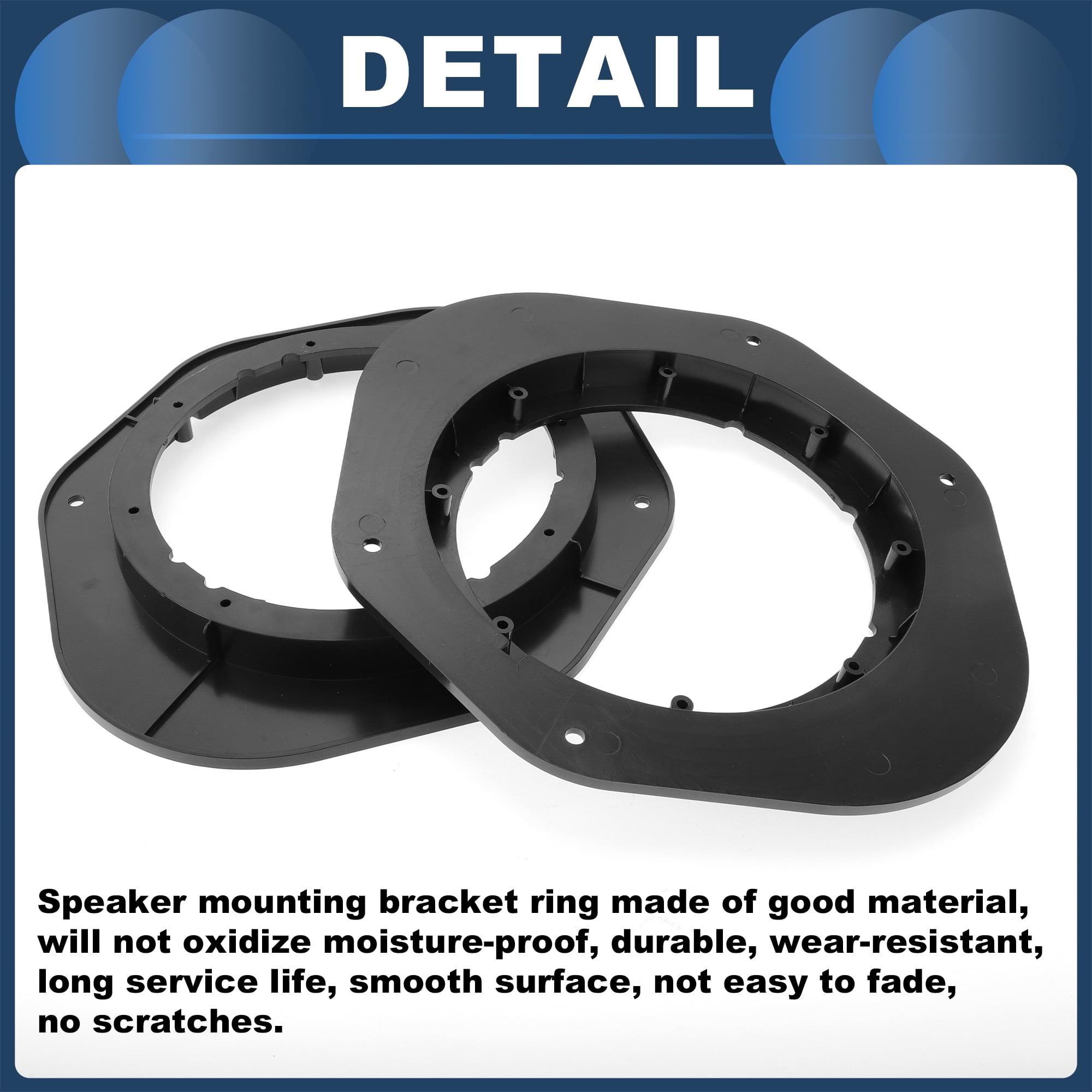 Unique Bargains Speaker Spacer Ring 6x9 to 6.5 for Ford Escape 2013-2021 ABS Black