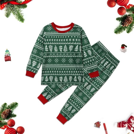 

Christmas Pajamas For Family Sleepwear Print Pants Blouse Loungewear Tops Family Christmas Pjs Matching Sets