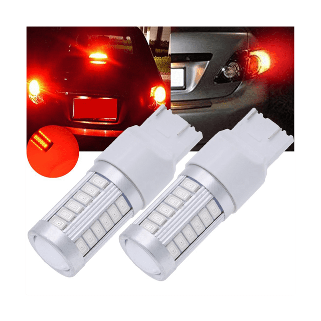 7443, T20 LED Bulbs Red 900 Super Bright Turn Light Back Up Reverse Light Tail Light Bulb DC 12V 3.6W (Pack of 8)