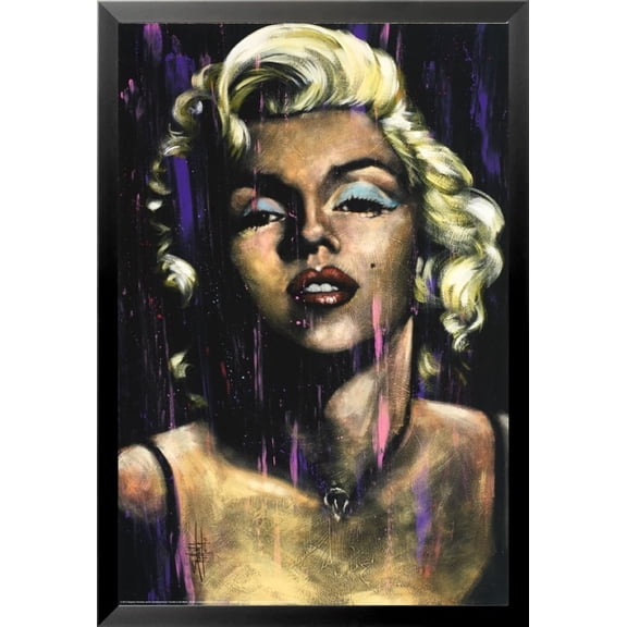 BUY ART FOR LESS Officially Licensed Framed Marilyn Monroe - Candle In The Wind by Stephen Fishwick 36 x 24 Icon Art Print Poster