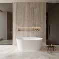 thumbnail image 2 of Carissa 60 Inch Freestanding Bathtub in White with Shiny White Drain and Overflow Trim, 2 of 8
