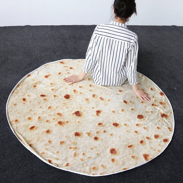 leyfeng Burritos Tortilla Manta Redonda Gigante Manta de Playa Suave Cómoda Novedad Manta de Felpa para Niños Adultos