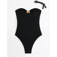 thumbnail image 6 of Maqroz Women's Ring Detail One Piece Swimsuit Cut-Out Midriff Bathing Suit Plunging Neckline Swimwear for Luxury Beach Resort Vacation with Metal Hardware Accent & Removable Straps, 6 of 6
