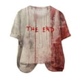 thumbnail image 4 of Halloween Shirt For Women Funny O Neck Short Sleeve Halloween Clothes Gift Splatter Top, 4 of 4
