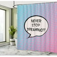thumbnail image 5 of Ambesonne Saying Shower Curtain, Cartoon Motivation Art, 69"Wx84"L, Blue Pink, 5 of 5