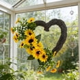 thumbnail image 1 of Spring Decor,15.7In Artificial Sunflower Heart Wreath Bright Cheerful Floral Display Weather-Resistant Lightweight,Festive Decor for Front Door Wall Window Wedding Party Home Celebration Decor, 1 of 6