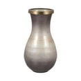 thumbnail image 6 of Glass Vase with Metal Rim for Living Room Decor - Modern Home Decor Accents with Gradient Finish - Decorative Flower Vase for Room, Bedroom, House, Office, and Table Styling - 13", Brown & Ivory, 6 of 13
