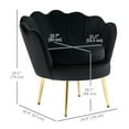 thumbnail image 3 of HOMCOM Modern Accent Chair Velvet Fabric Leisure Club Chair with Gold Legs, 3 of 10