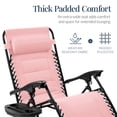 thumbnail image 4 of Best Choice Products Oversized Padded Zero Gravity Chair, Folding Outdoor Patio Recliner w/ Side Tray - Bubblegum Pink, 4 of 7