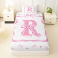 thumbnail image 3 of Erosebridal Princess Ribbon Twin Sheet Sets for Girls, Pink Letter R Bedding, 3pcs, 3 of 5