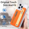 thumbnail image 4 of Back Wallet for iPhone 14 Case with Card Holder, PU Leather RFID Blocking Card Slots Zipper Purse Case with Wristband, Magnetic Clasp Flip Stand Clear Durable Phone Cover, Orange, 4 of 10