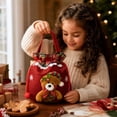 thumbnail image 7 of Festive Gift Bags Reusable Drawstring Gift Sacks with Handle Bear Holiday Xmas Party Favor Wrapping Bags for Candy Cookies Small Toys Stocking Stuffers, Set of 1, Cloth, 7 of 7
