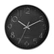 thumbnail image 1 of Reloj de pared redondo silencioso y sin tictac de 12" a pilas Uxcell, Negro Plata, 1 of 6