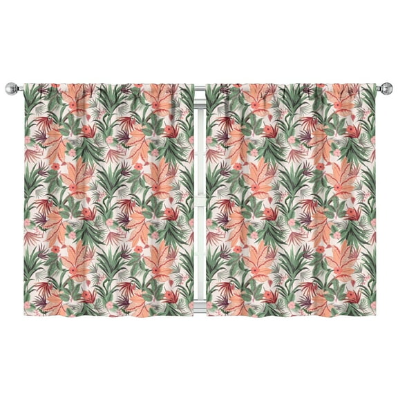 Floral Printed Curtains 42x54 Inch Rod Pocket 2 Panels, Blackout Drapes for Bedroom and Home Office