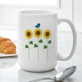 thumbnail image 6 of CafePress - Sunflower Garden Bird Mugs - 15 oz Ceramic Large White Novelty Mug, 6 of 6