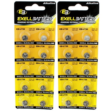 UPC 813662022873 product image for 2pc 10pk Exell EB-L736 Alkaline 1.5V Watch Battery Replaces AG3 LR41 | upcitemdb.com