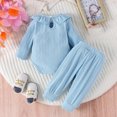 thumbnail image 4 of Baby Girls Casual Outfit Set Long Sleeve Ruffle Blouse and Pant 2PCS Toddler Jumpsuit Soft Playwear Romper, 4 of 4