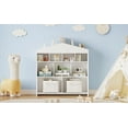 thumbnail image 2 of Toy Storage Organizer 9-Cubby Kids Bookshelf 40.7in Width White Bookcase Toddlers Playhouse Cabinet Shelf for Boys Girls Wooden Cubby Storage Toy Shelf for Playroom, Nursery, Kids Room, 2 of 9