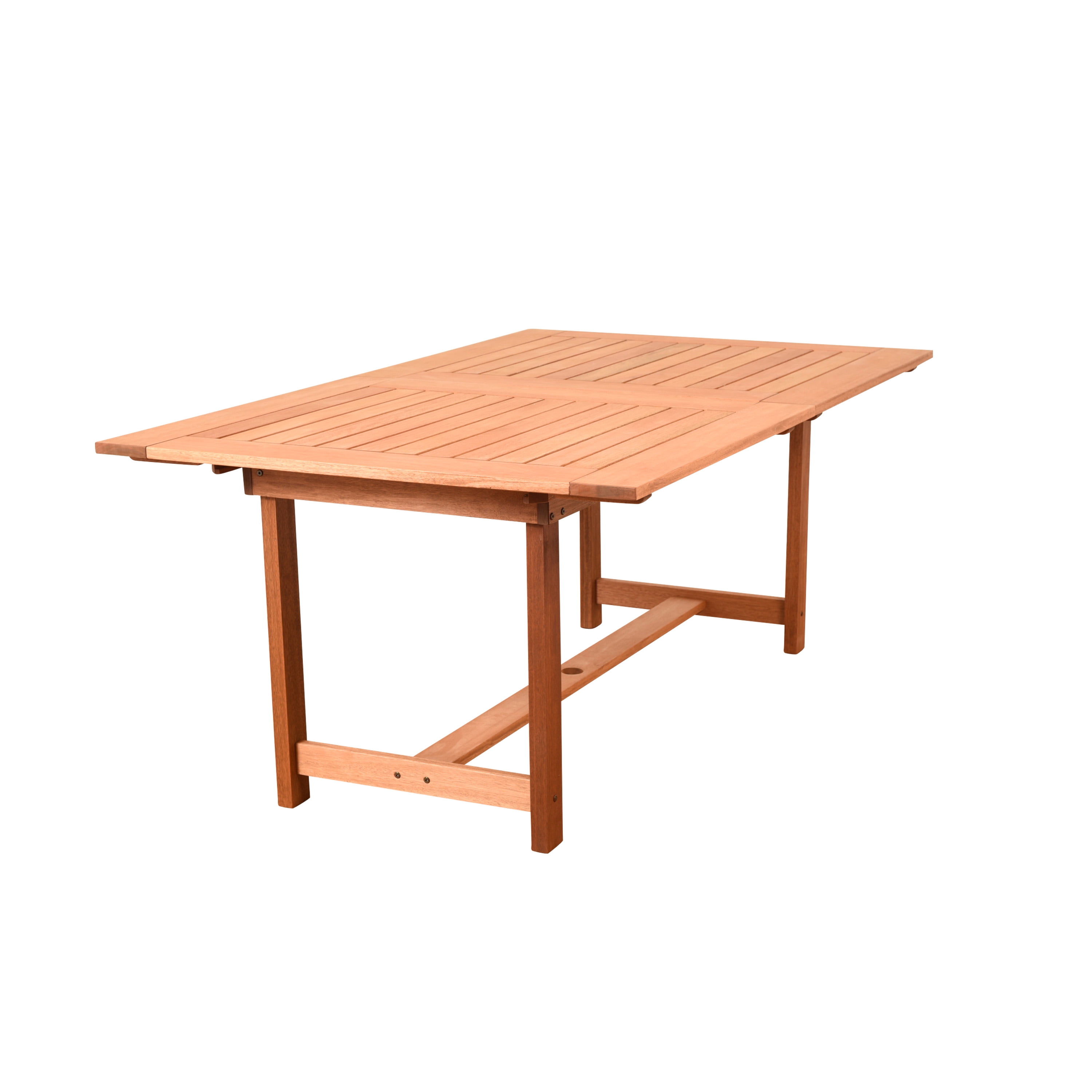 Amazonia 9 Pieces Leuven Solid Eucalyptus Wood Patio Dining Set, Brown