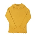 thumbnail image 2 of ATOGUTA Girl's Ribbed Turtleneck Cable Knitted Sweater Slim Pullover Sweater for Kids Yellow Size 12M-5T, 2 of 4