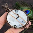 thumbnail image 4 of Natural Rainbow Moonstone Gemstone Copper Wire Wrap Gift Pendant 3.47, 4 of 4