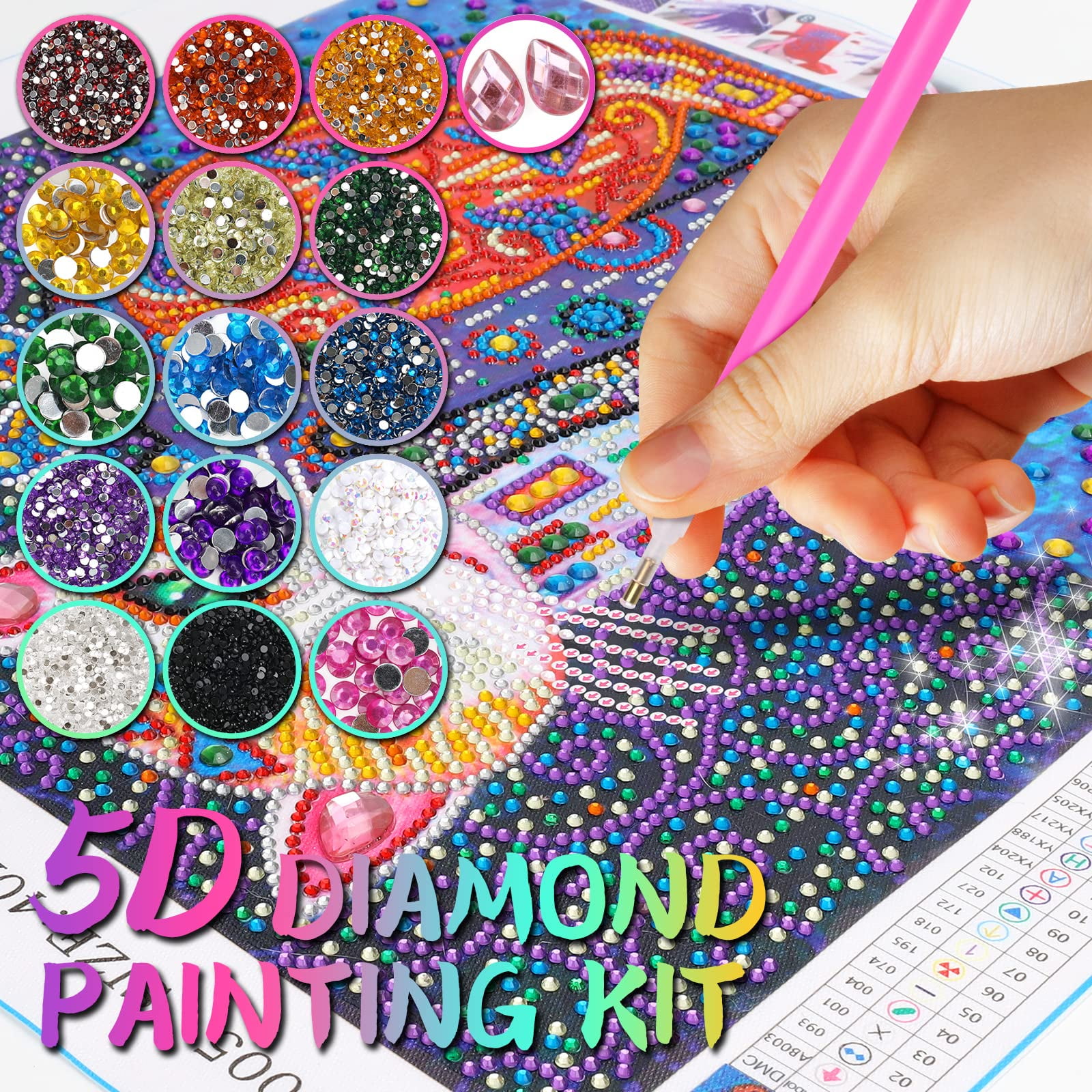 Dream Fun Arts and Crafts Gifts for 10 11 12 13 Year Old Kids,DIY 5D  Painting Kit for Girls Age 8 9 11 12 Rhinestone Crystal Embroidery Cross  Stitch