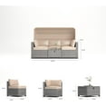 thumbnail image 3 of 6-Piece Outdoor Sectional Sofa Set with Retractable Canopy, PE Rattan Patio Daybed, Adjustable Backrests, UV-Resistant & Weatherproof for Poolside, Garden, Backyard, 3 of 9