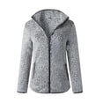 thumbnail image 2 of Yokua Women's Winter Fleece Jacket Plush Faux Fur Zipper Long Sleeve Stand Collar Coat with Pockets, 2 of 8