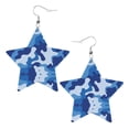 thumbnail image 6 of Leather Earrings Dangle For Women Blue Camouflage Trendy Star Earrings Lightweight Fashion, 6 of 6