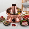 thumbnail image 2 of Hot Pot, Chinese Charcoal Hotpot, Chinese Copper Hot Pot, Pure Copper Thick Mongolian Cattle Hotpot, For Family Dinners Gatherings Barbecues Outdoor Cooker Picnic, 2 of 7