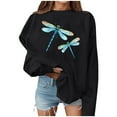 thumbnail image 1 of toraway Chandails en Molleton à Col Rond pour Femmes Hauts Vintage pour Femmes Chandail Oversize à Manches Longues Chandail à Capuche Chandail pour Adolescentes Blouse d'Automne Vêtements S, 1 of 4