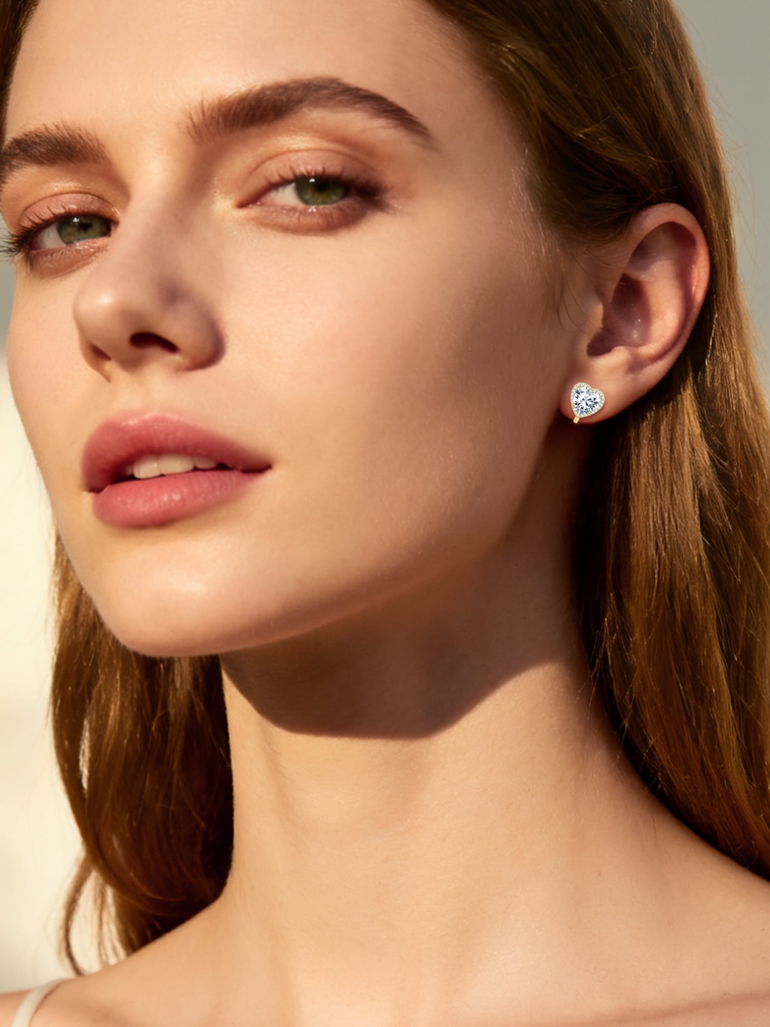 ChicSilver 925 Sterling Silver Non-Pierced Stud Earrings April Birthstone Clip-on Earrings for Women 14K Gold Plated