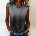 thumbnail image 2 of Trgacdwlo Tank Tops for Women Gradient Crew Neck Women Sleeveless Shirt Patchwork Summer Vintage Womens Tunic Tops, 2 of 7