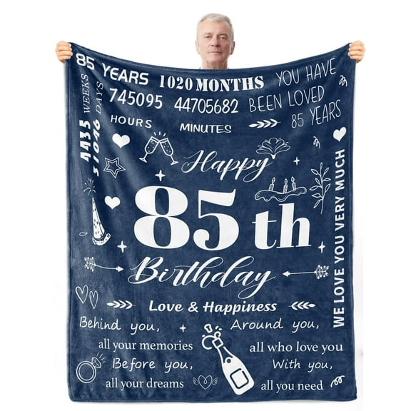 85th Birthday Gifts for Men, Men 85th Birthday Decorations, 85th Birthday Gifts for Him, 85 Years Old Happy Birthday Blanket Birthday Gifts Ideas for Dad, Husband, Grandpa, Soft Blanket(30"x40")