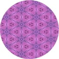thumbnail image 1 of Ahgly Company Machine Washable Indoor Round Transitional Bright Neon Pink Purple Area Rugs, 3' Round, 1 of 7