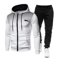thumbnail image 2 of Chándal de moda con cremallera para hombre, Sudadera con capucha, ropa de gimnasio para Fitness, conjunto de ropa deportiva para correr, chándal para correr al aire libre, otoño e invierno, nuevo, 2 of 5