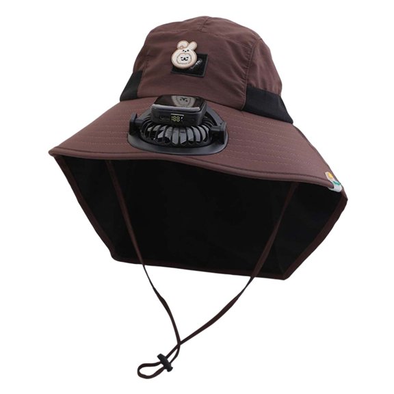 Krdevn Kids Solar Fan Hat Summer Beach Trips Cap with Built In USB Charging Fan Outdoor Wide Brim Garden Hats UPF 50 Size:1