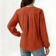 thumbnail image 7 of Sexlip Womens Henley Blouse 3/4 Sleeve Button Placket Design Soft Fabric Relaxed Silhouette for Daily Wear Orange XXL, 7 of 7