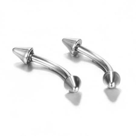 304 Stainless Steel Eyebrow Rings Curved Barbell Eyebrow Piercing Jewelry Stainless Steel Color 3mm Pin: 1.2x8mm