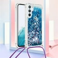 thumbnail image 2 of Long Crossbody Lanyard Clear Case for Samsung Galaxy A54 5G with Adjustable Neck Strap, Glitter Sparkly Bling Quicksand Phone Cover Cases for Samsung Galaxy A54 5G QKG Blue, 2 of 14