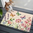 thumbnail image 4 of Pink Flowers 2'x3' Washable Rug, Spring Floral Butterfly Elegant Pastoral Botanical Non-Slip Soft Doormat Area Rugs for Entrance Bathroom Bedsides, Carpet for Kitchen Bedroom, Entryway Floor Mat, 4 of 9