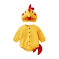 thumbnail image 3 of CUZIBR Halloween Boy Girl Chick Onesie With Hood Animal Romper Bodysuit Crew Neck Long Sleeve Lovely Cosplay Party Clothes,Yellow,3-6 Months, 3 of 9