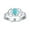 Blue-Turquoise, variant on Womens Delicate Oval Gemstone Silver Ring for BFF Sorority Sister Celtic Knot Design