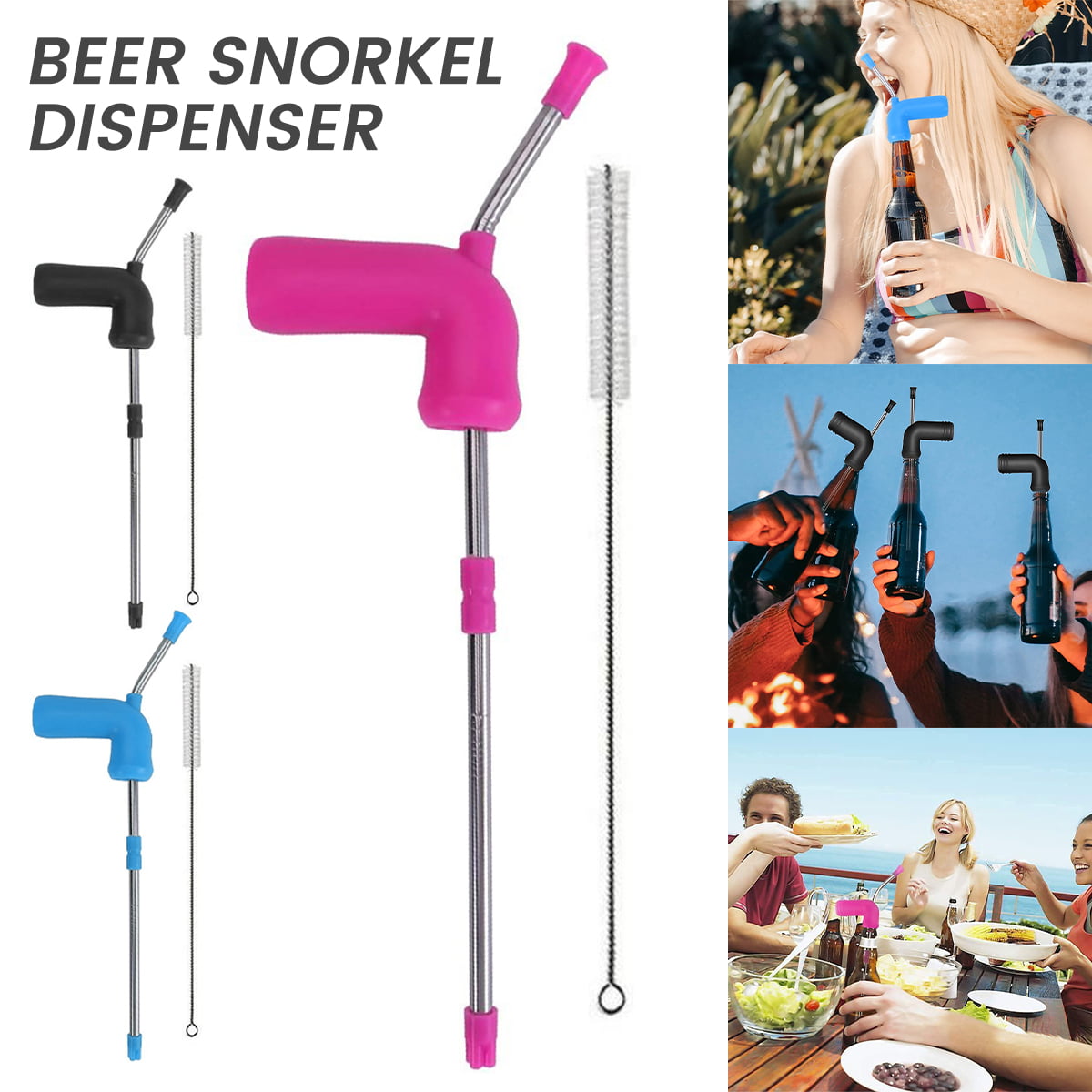 Portable Beer Funnel Bendable Drinking Straws Alcohol Tobacco Party Elbow  Straw Beer Funnel Dispenser Straw Home Bar Barware Accessories Kitchen  Supplies, Beach Vacation Essentials - Temu