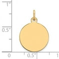 thumbnail image 2 of 14k Yellow Gold Solid Plain .035 Gauge Circular Engravable Disc Charm Pendant, 2 of 5
