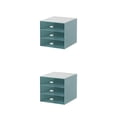 thumbnail image 3 of Wosthever Almacene artículos de papelería con estilo con organizador de almacenamiento de gran capacidad Cajón de plástico Organizador Caja azul Cuadrícula triple 2piezas, 3 of 6
