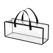 PBAZIH Clear PVC DVD Storage Bag, Portable CD Organizer with Two Way Zipper and Handles, Waterproof Multi-Purpose Storage for DVDs and CDs, Ideal for Audio-Visual Collection and Moving