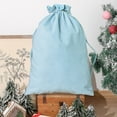 thumbnail image 5 of Festive Christmas Drawstring Gift Bag Large 27x19 Inch Reusable Holiday Party Favor Storage Tote for Santa Sleigh Presents Decor, 5 of 6